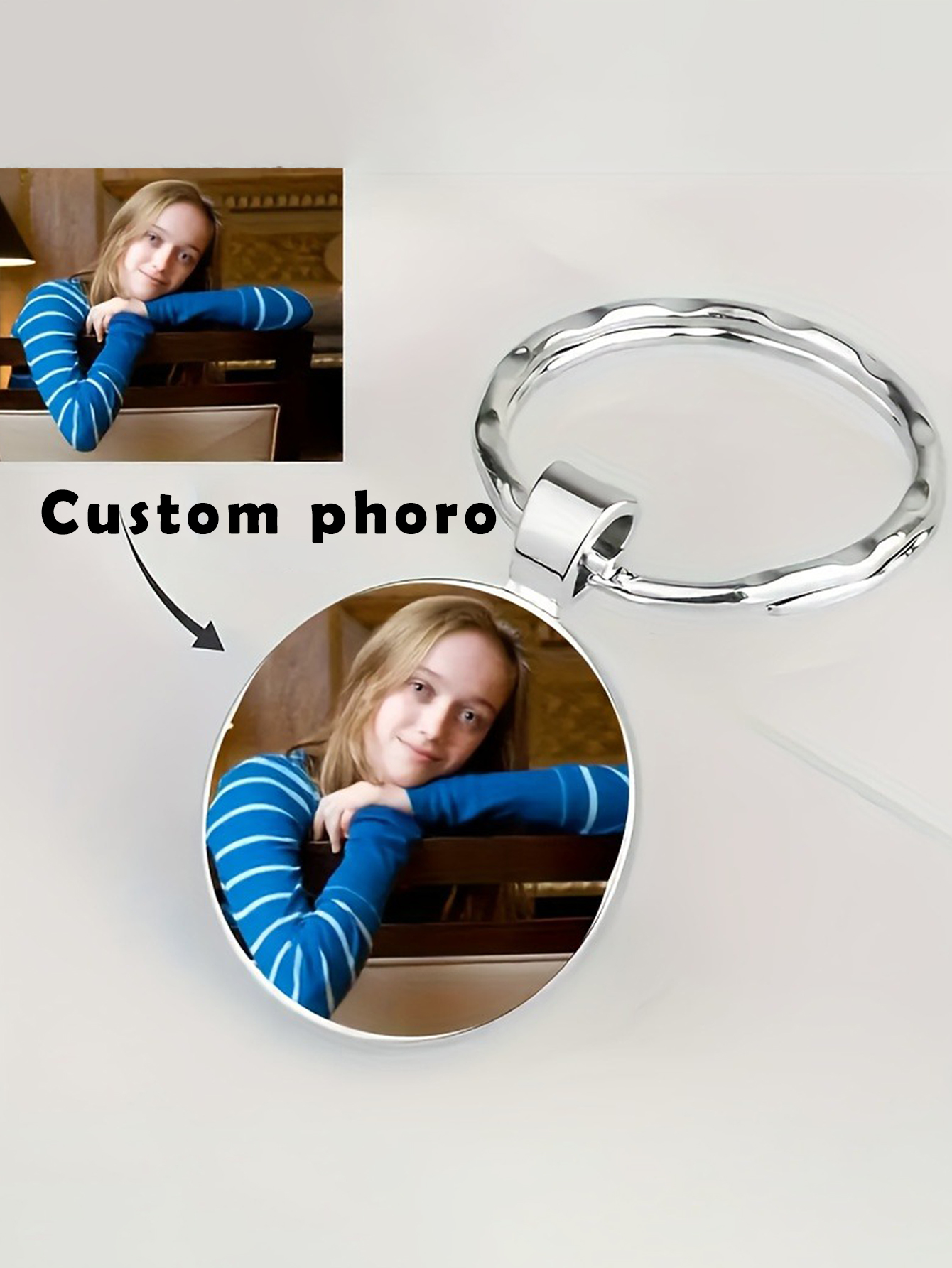 Custom Photo Round Keychain Gift